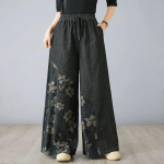 P&uuml;ksid naistele Elastsed K&otilde;rge V&ouml;&ouml;koht Pikad P&uuml;ksid Suur Suurus Paksenenud Venivad Mitmek&uuml;lgsed Vabaaja Lai Jalg Teksap&uuml;ksid XXL must