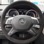 For Mercedes Benz C180 C200 C260 E200 E260 ML320 ML360 ML400 Hand-stitch non-slip Leather suede car Steering Wheel Cover Leather