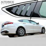 2pc Shiny Black Rear Quarter Panel Window Side Louvers Vent Trim Fit for Ford Fusion Mondeo Asian and n Versions