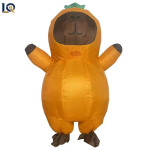 Kuldne Pull T&auml;ispuhutav Halloweeni Peo & Kooli&uuml;rituse Kost&uuml;&uuml;m Maskott Adult 150-190CM orange