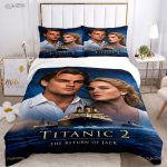 Titanic Romantiline Armastus Aastaringselt Tekikate Tekk Voodipesu Komplekt Pehme Tekikate Ja Padjap&uuml;&uuml;rid Poistele &Uuml;he-/Kahekohaline/Queen/King EU Single(135*200cm)3pcs