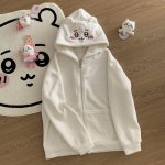 Streetwear t&otilde;mblukuga dressipluus Y2K Naiste riided Harajuku Gooti Kawaii Armas tikand &Uuml;legabariidiline kapuutsiga dressipluus Jakk Mantel L