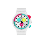 SWATCH Unisex 47mm Valge k&auml;ekell SB06W100 SB06W100 White