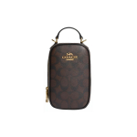 Coach Eva 11 Klassikaline Monogramm Prindiga Neli Kaardipesa T&otilde;mblukuga Sulgemine S&uuml;nteetiline Nahk Telefonikott K&auml;eshoitav &Otilde;lakott Crossbody Mini Naiste Kotid CC872-IMAA8 Basic Set (Bag+Dust Bag)