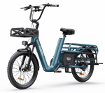 OT01 Sinine elektriline jalgratas, 250W mootor, maksimaalne kiirus 25 km/h, 48V 27Ah aku, 20*2,6-tollised rehvid, alumiiniumisulamist raam sinine