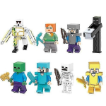8 tk/komplekt Minecrafti-teemalised minikujukesed kokkupandavad mini ehitusklotsid Kogutavad kujukesed M&auml;nguasi Lastele F&auml;nnidele