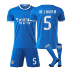 Teismelised Lapsed T&auml;iskasvanud Kohandatava Nimega Jalgpallivormid 2025-26 Real Madrid 2. v&otilde;&otilde;rsil #5 BELLINGHAM Sporditreeningu S&auml;rgi Komplekt Sokkidega 16