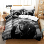 Wincent Weiss Voodipesukomplekt &Uuml;heinimese Twin T&auml;iskasvanu Queen King Suuruses Voodikomplekt T&auml;iskasvanu Laste Magamistuba Tekikotikatted 3D Prindiga Anime Voodilina 135x200cm gray