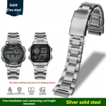 Casio 3299 AE1200/1300/1500 AE-1200 AE-1200wh AE-1300 jaoks Tahke roostevabast terasest rihm 18mm Peene terasest metallkorpus K&auml;ev&otilde;ru 18mm