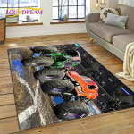 Monster Truck Monster Jam Joonisfilmivaip Vaip Magamistoa Elutoa Kodu Diivani Kaunistuseks, Laste M&auml;ng Suur Dekoor P&otilde;randamatt 80x120cm( 31x47in)