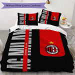 AC Milan Mustriga Voodipesu Tekikott Padjap&uuml;&uuml;r Kodu Kaunistus S&uuml;nnip&auml;evakingitus (1 * tekikott + 2 * padjap&uuml;&uuml;ri ilma s&uuml;damikuta)06 135x200cm