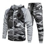 2-osaline komplektid dressid Meeste kapuutsiga kampsun+p&uuml;ksid Pullover Hoodie Spordir&otilde;ivad Meeste Kamuflaaž Jooksjad Talvekomplektid Riided S