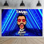 Bad Bunny s&uuml;nnip&auml;evapeo kaunistused Taust &Otilde;hupall Koogitopper B&auml;nner F&auml;nni toetuse klubi b&auml;nner Fotograafia rekvisiidid Laste kingitus Other