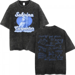 Vintage pestud Sabrina Carpenter graafilised t-s&auml;rgid Moodne esteetiline l&uuml;hikeste varrukatega t-s&auml;rgid Meeste naiste vabaaja lahtine puuvillane t-s&auml;rk S