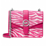 MICHAEL KORS Greenwich klassikaline sebra mustriga t&ouml;&ouml;le k&auml;imise moedisain vasikanahast karvaga &otilde;la-crossbody kott v&auml;ike suurus naiste lohelille v&auml;rvi pruun