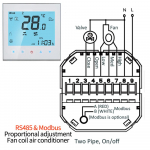 RS485& Modbus RTU 0-10V 24V 95-240V Kaugjuhib Kodu Temperatuuri Reguleerimise Termostaadi L&uuml;litit Ventilaatorik&uuml;ttekeha K&uuml;tte Jahutuse jaoks 95-240VAC