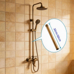 Antiikne vannitoa du&scaron;&scaron;i pikendusvarras ja k&otilde;rgusevarras, du&scaron;itarvikud 30cm beige