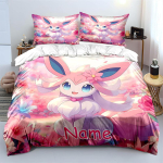 Kohandatava nimega Armas Pokemon Sylveoniga Tr&uuml;kitud Voodipesukomplekt 1 Tekikott 2 Padjap&uuml;&uuml;ri Poistele T&uuml;drukutele Lastele Luksuslikud Kingitused Mitu Suurust AU Single 140X210cm