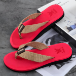 Flip-flops meeste suvised sussid, libisemiskindlad &otilde;ues kasutatavad moepaarid, meeste rannajalatsid, suvised klipiga jalatrendi sandaalid 38 punane