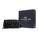 COACH Tabby Lambanahast Crossbody kott, &Otilde;lakott Keskmine Naiste Must Gift Box Set (Basic Set + Black Gift Box) must