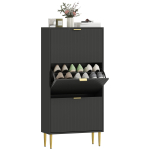 Elegantne kolme sahtliga kingakapp - Must 60 x 24 x 128 cm