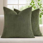Olanly Sametist Padjakatted Komplekt 2 tk Kevadine Dekoratiivne Neutraalne Diivanipadjad Diivanile Pehme Kodu Dekoor Padjakatted 16X16inch(40X40cm) oliiviroheline v&auml;rv