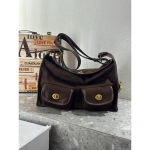 Suure Mahutavusega Punane Suede Hobo Kott Naistele 2025 Talvine Vabaaja T&auml;navastiilis &Otilde;la- v&otilde;i Crossbody T&otilde;mblukuga Kott Coffee gray