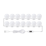 14 TK LED Meigipeegli Valgustid Nutika Anduri Kontrolliga Tualettpeegli Valgustid Vannitoapeegli Valgus 1,5 m USB-kaabliga LED-ribavalgustid white