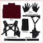 Naine Ada Cosplay Wong Kost&uuml;&uuml;m Parukas Punane Seksikas Kleit Kost&uuml;&uuml;mi V&ouml;&ouml; Halloween Halloween Karneval Maskeerimis&uuml;likond T&auml;iskasvanud Naistele XS black