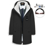 S&uuml;gis-Talvine Moetrend Pikk Pluss Fliisist Trenchcoat Meeste Vabaaja L&otilde;tv Mugav Paks Soe Suur Suurus Mantel XXXXL must