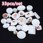 Nukuk&ouml;&ouml;k Mini Lauan&otilde;ud Miniatuurid Tassitaldrikud Dekoratsioonim&auml;nguasjad 33tk