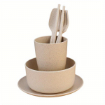 6 tk/komplekt Nisu&otilde;led imikute lauan&otilde;ud Laste toidun&otilde;ud Kauss Imiku toitmine &Otilde;ppen&otilde;ud Spo beež