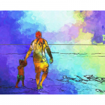 Teemantmaal isa-poeg t&auml;ispuur kivist ristpistes teemanttikandid k&auml;sit&ouml;&ouml; j&otilde;ulud 20X30CM