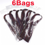 6 kotti Pearlcent Twisted Rainbow Flashabou k&auml;rbse sidumiseks kolmekordse sabaga kristallv&auml;lklamp