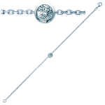 Les Tr&eacute;sors De Lily [G1237] - Bracelet Argent 'Essentiel' blanc argent&eacute; (rhodi&eacute;) - 6 mm valge
