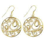 Les Tr&eacute;sors De Lily [K7350] - kullatud k&otilde;rvar&otilde;ngad  D&eacute;esse  valgest kullast - 26 mm kuld