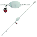 Les Tr&eacute;sors De Lily [L3814] - Gourmette Argent 'Bambino Chance' rhodi&eacute; - 16 cm 17x10 mm h&otilde;be