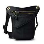 Meeste ehtsast nahast multifunktsionaalne disain Casual Drop Leg Bag Sling &otilde;lakott Moodne reisiv&ouml;&ouml;v&ouml;&ouml;komplekt must