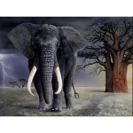T&auml;isringikujuline teemant 5D DIY Teemantmaaling Elevandi teemanttikandid Kunst ristpistes 20X30CM