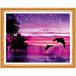 Teemanttikandid maastik Teemantmaal T&auml;is&uuml;mmargune puur N&auml;put&ouml;&ouml; Rhinestone kodukaunistus 20X30CM