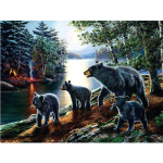 T&auml;ielik 5D isetehtud teemantmaal, metsa must karu teemanttikandid, t&auml;ispistes ristpistes kodukaunistus k&auml;sitsi valmistatud kingitus 20x30cm