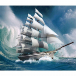 5D Teemantmaal Purjetamine Meres Teemanttikandid Ristpistes Kodukaunistus K&auml;sitsi valmistatud kingitused Round 20x30cm