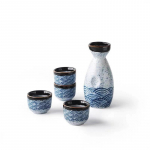 Jaapani lihtsad sake veinitopsid Keraamilised vanaaegsed veinipudelid, kanged alkohoolsed joogid, kruus majapidamistarvete baarikomplekt 5pcs