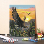 DIY maalimine numbrite j&auml;rgi K&auml;sitsi valmistatud digitaalne &otilde;limaal L&otilde;uend numbrid numbrite maalimine &otilde;limaal 40x50cm no frame