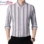Cozy Up meeste triibulise mustriga ruuduline vabaajas&auml;rk meestele pikkade varrukatega, taskuta Slim Fit kortsudevastased s&uuml;giss&auml;rgid meestele M valge