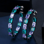 CMM Bar Ehted Printsessi l&otilde;igatud kuupmeetrist tsirkooniumoksiidist ringikujulised r&otilde;ngask&otilde;rvar&otilde;ngad must