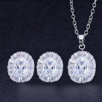 WWJ Korea stiilis kuupmeetrist tsirkooniumoksiidist ripatsiga kaelakee k&otilde;rvar&otilde;ngaste komplekt h&otilde;be