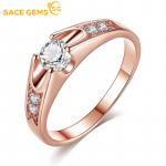 SACE GEMS Klassikaline vasesulamist tsirkoonist s&otilde;rmus Naiste ehted Pulmalubaduse peokingitus 6 roosa kuldne v&auml;rv