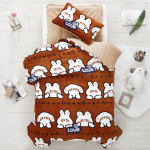 Lastevoodikomplekt S&uuml;gis- ja Talvine Kahepoolne Piim Velvet Kolmeosaline Laste Padjap&uuml;&uuml;r Voodilina Tekikate Plus Velvet Soft Nahas&otilde;bralik 120*150cm