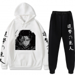 Suures suuruses r&uuml;ndavad hiiglaslikud kapuutsid P&uuml;kste komplektid Anime-&uuml;likond dressipluus T&auml;navar&otilde;ivad Meeste Pullover-Kost&uuml;&uuml;m Spordiriided Kevad-s&uuml;gis 2XL valge